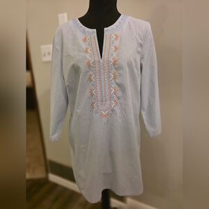 J. McLaughlin Blue Checkered Fabric Top